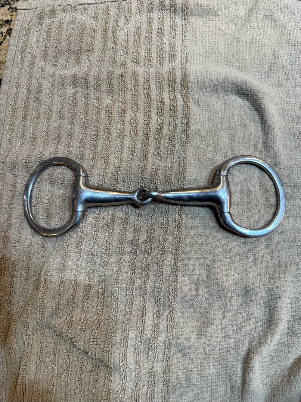 Equestrian 5 inch Stainless Steel Eggbutt Snaffle Bit - used
